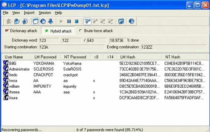 LCP windows password reset