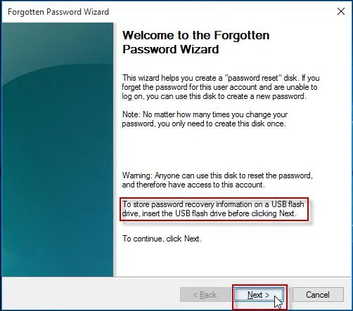 unlock windows password with reset disk